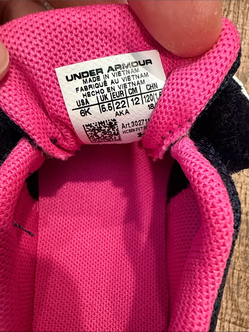 Under Armour Toddler Navy and Hot Pink Slip-On Sneakers